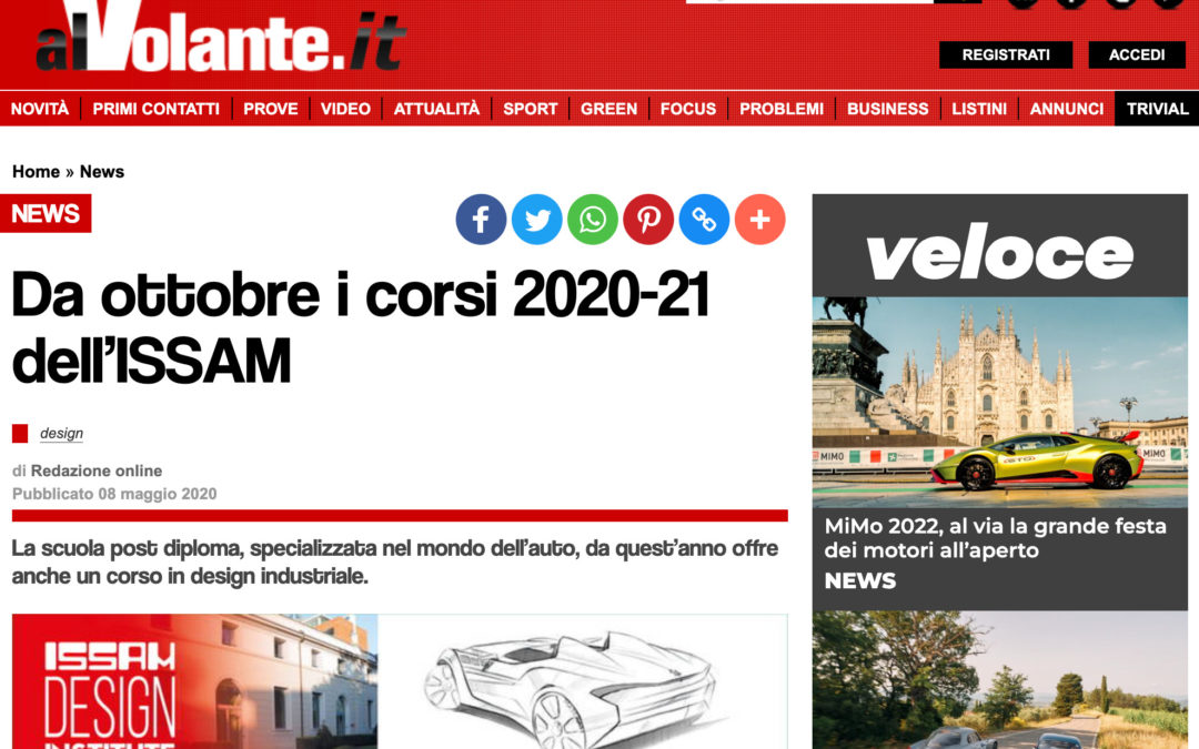 AlVolante: Da ottobre i corsi 2020-21 dell’ISSAM