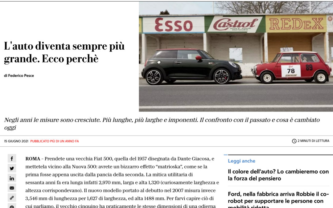 L’auto diventa sempre più grande. Ecco perchè